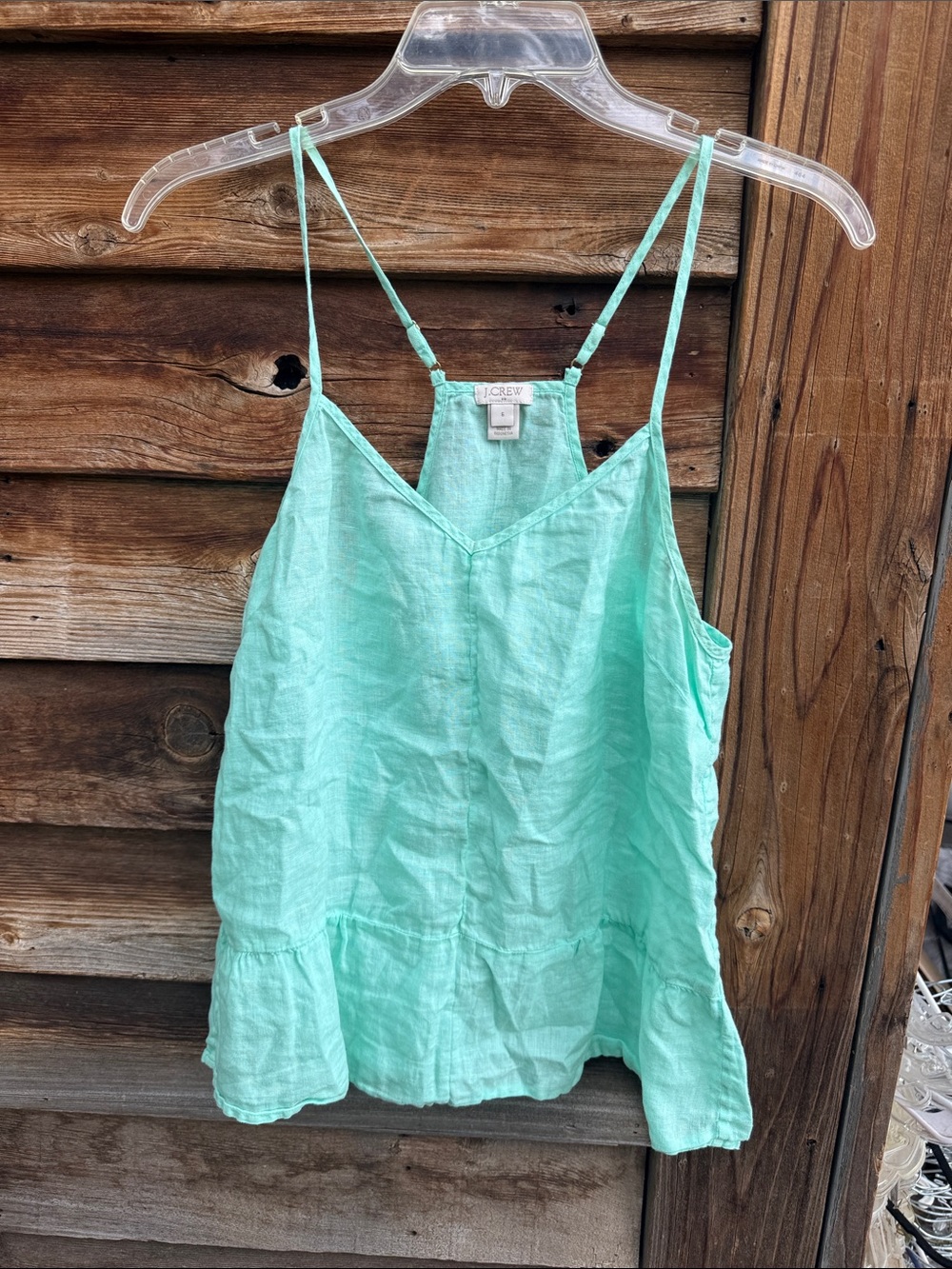 J crew 100% linen tank